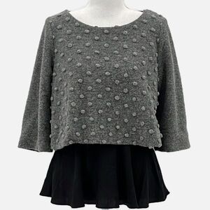 Anthropologie Amadi Wool Kiara Ruffle Crop Top